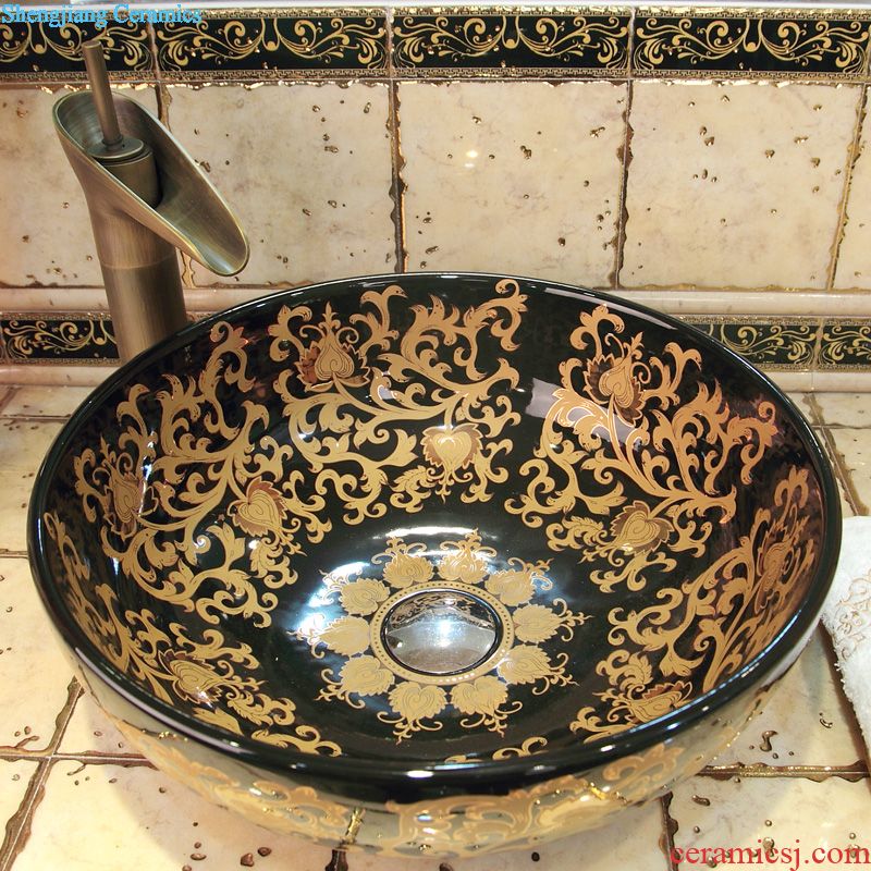 Jingdezhen blue and white rhyme ceramic art basin kiln jump cut on the basin that wash a face basin sinks lavabo xiancai basins