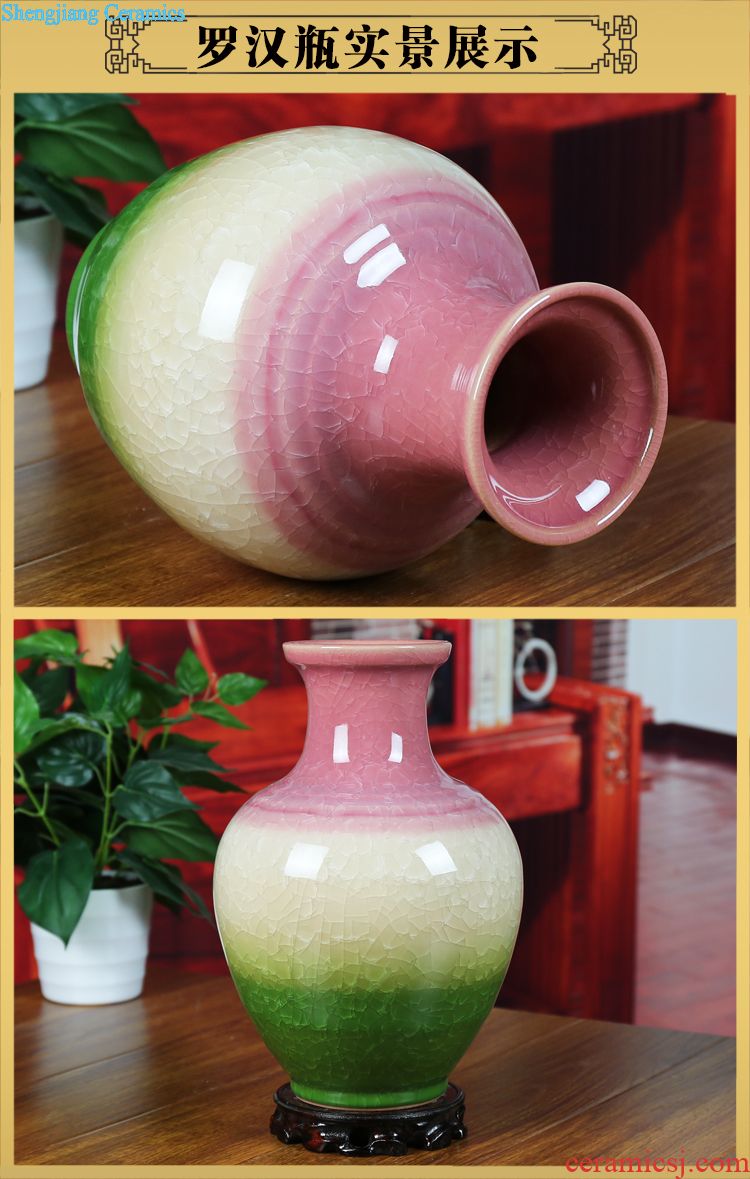 Jingdezhen ceramics hollow-out pastel floret bottle furnishing articles contemporary and contracted sitting room home decoration wedding gift