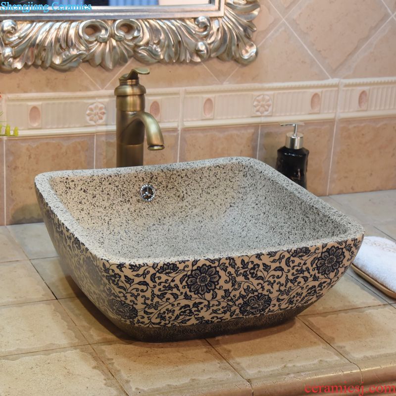 Jingdezhen ceramic lavatory basin basin art on elliptic variable blue glaze jump cut basin sink