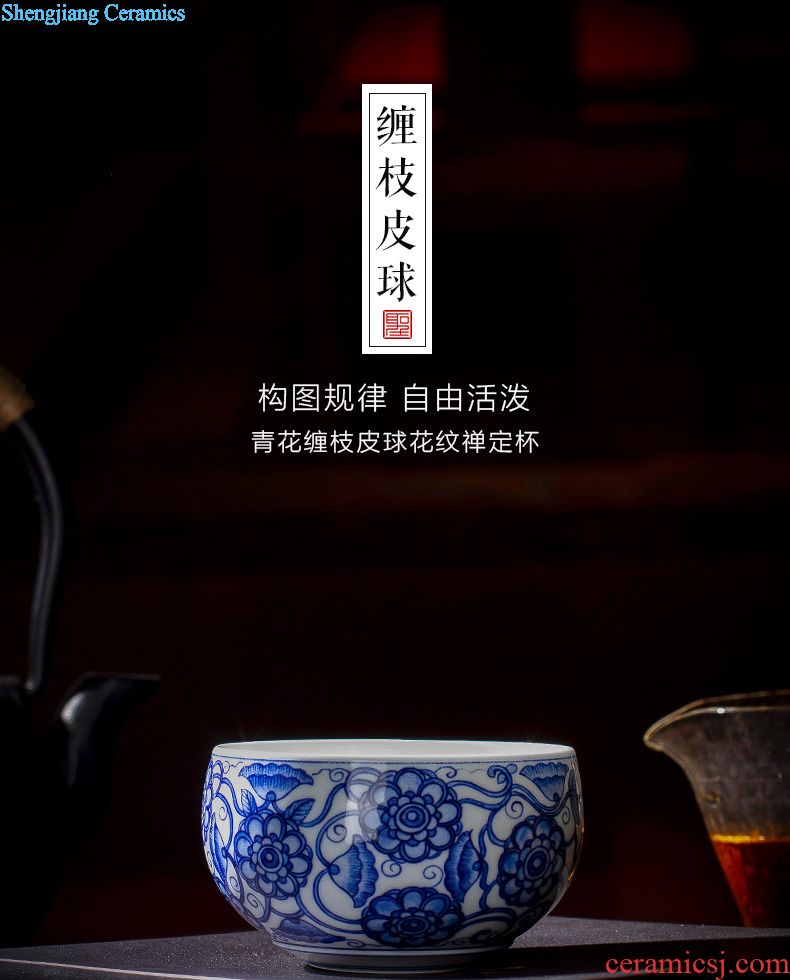 Holy big ceramic antique doucai bucket color flowers butterfly tattoo cup kung fu tea cups all hand of jingdezhen tea service