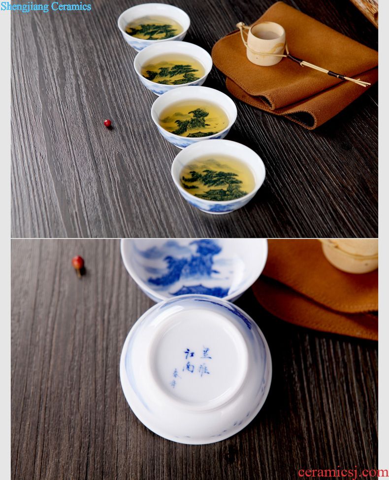 Holy big ceramic pot bearing new color landscape dry bubble tea tray hand-painted plate saucer all hand fittings of jingdezhen tea service