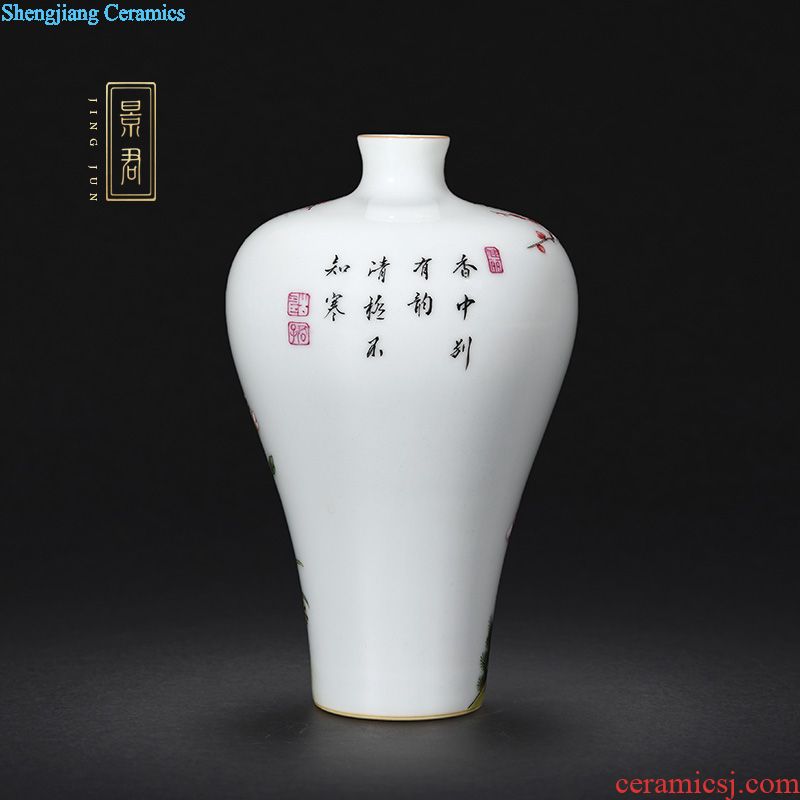 JingJun jingdezhen blue and white pure manual caddy ceramic tea pu-erh tea sealed tank storage tanks