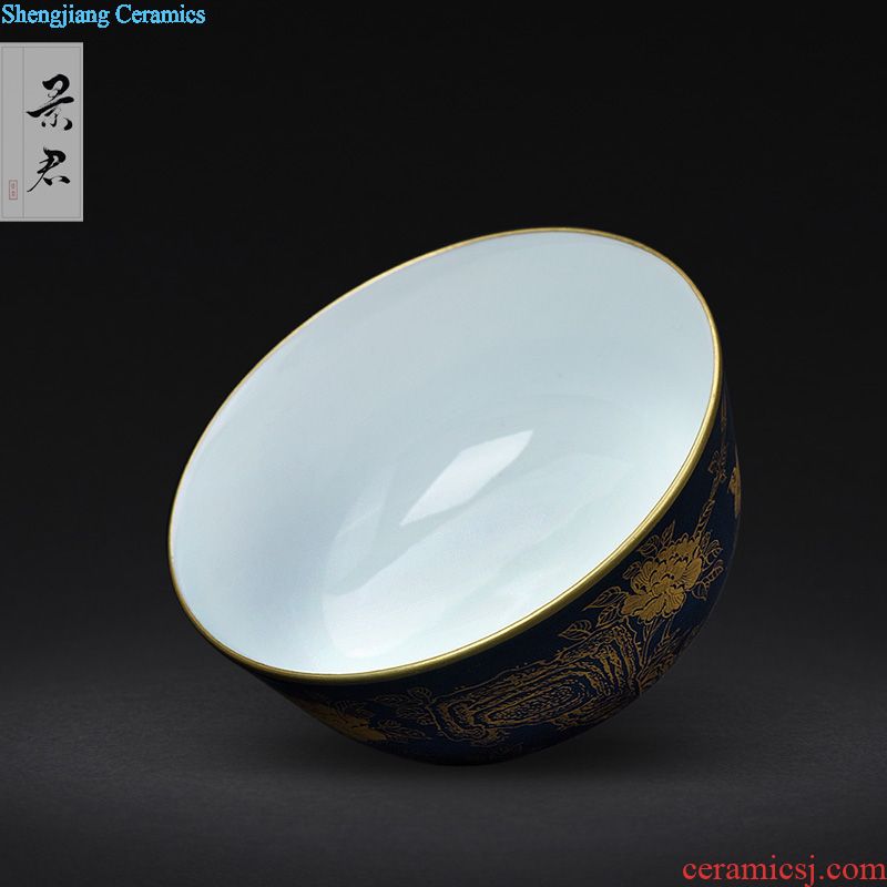 JingJun Jingdezhen ceramic hand-painted ji blue paint all hand sample tea cup Kung fu tea cups masters cup