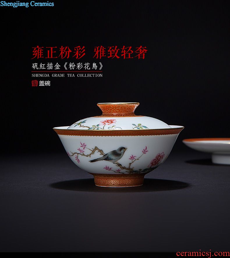 Master sample tea cup cup of jingdezhen blue and white painting landscape ceramic hand-painted maintain cylinder cup all hand kung fu tea cups