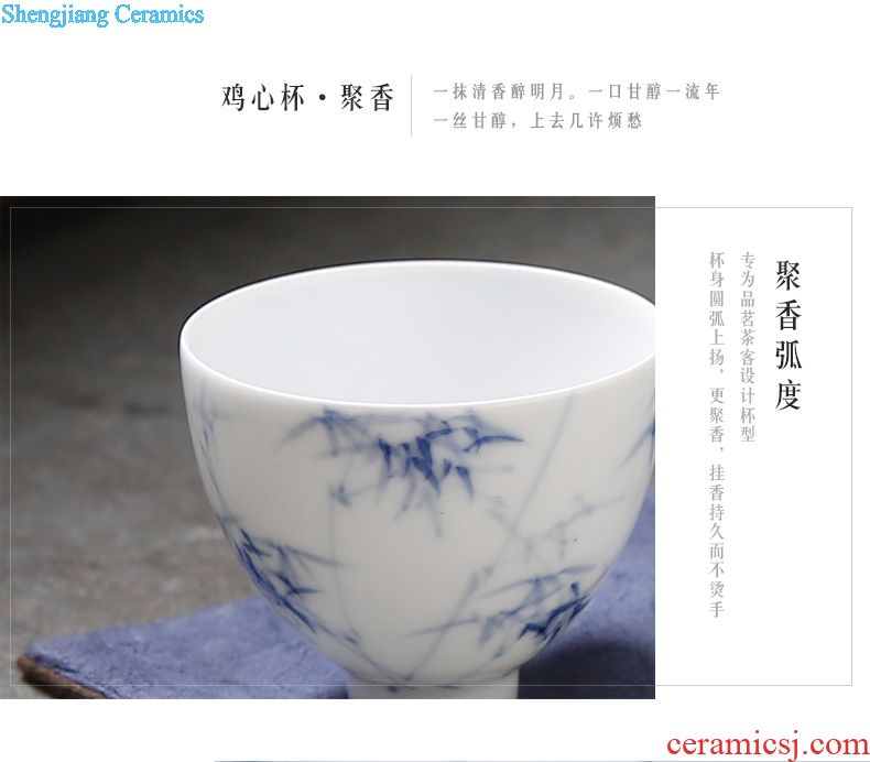 The three frequently your kiln kung fu tea cups Jingdezhen ceramic sample tea cup tea set personal master cup single cup S44004