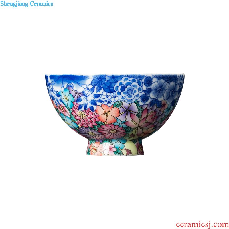 Jingdezhen ceramic antique hand-painted cup kung fu tea set suit chenghua choi Ming chicken fights cylinder cups sample tea cup