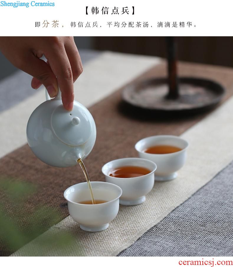 Three frequently hall sample tea cup Jingdezhen ceramic kung fu tea set celadon noggin master cup single cup tea pu-erh tea