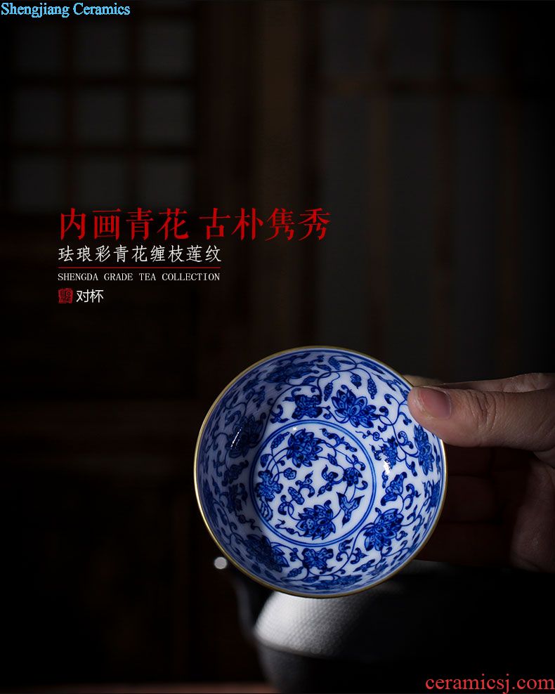 St big ceramic kung fu tea masters cup hand-painted micro book world the elephant sample tea cup jingdezhen tea cup