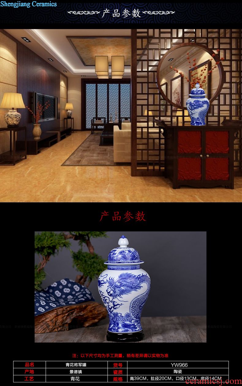 Jingdezhen ceramic vase of large Chinese style household adornment furnishing articles zen furnishing articles creative home sitting room