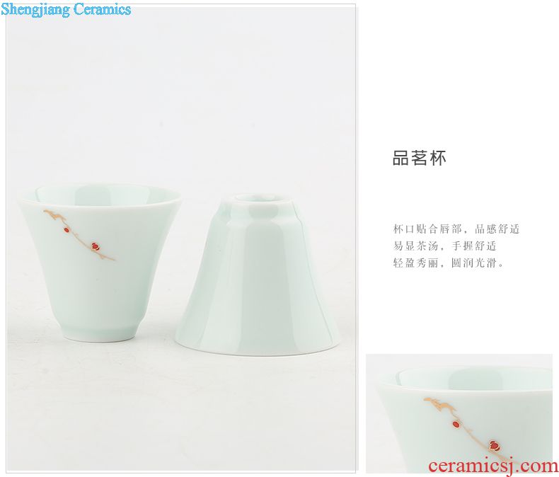 Three frequently hall tureen large ceramic bowl jingdezhen manual white porcelain paint worship only bowl tea S11002