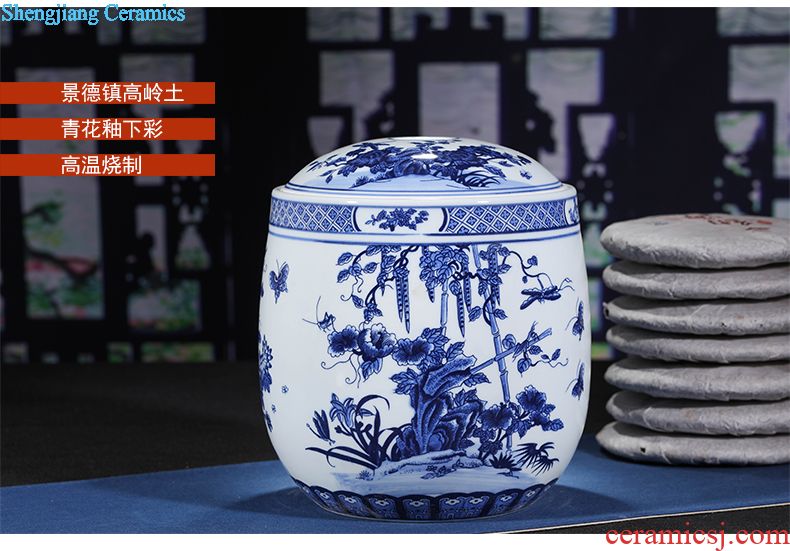 Jingdezhen ceramic contemporary and contracted sitting room place hand-painted manually restoring ancient ways of blue and white porcelain vase household decoration