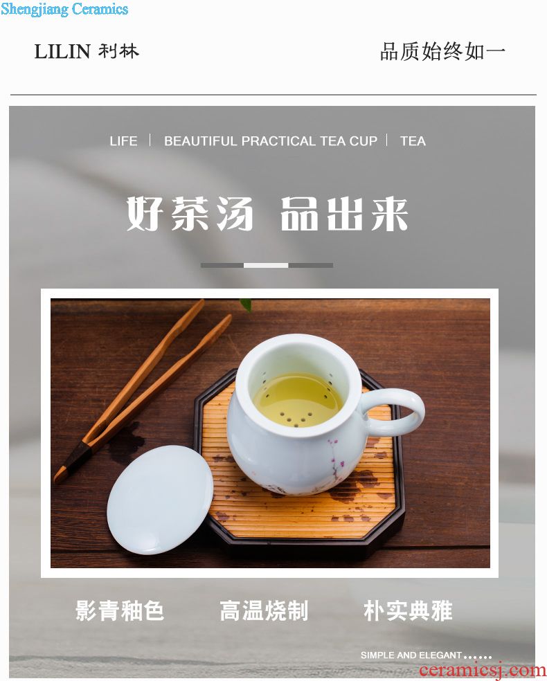 Ms ceramic vacuum cup tea cup of blue and white porcelain ceramic bladder male glass business gifts cups can be customized