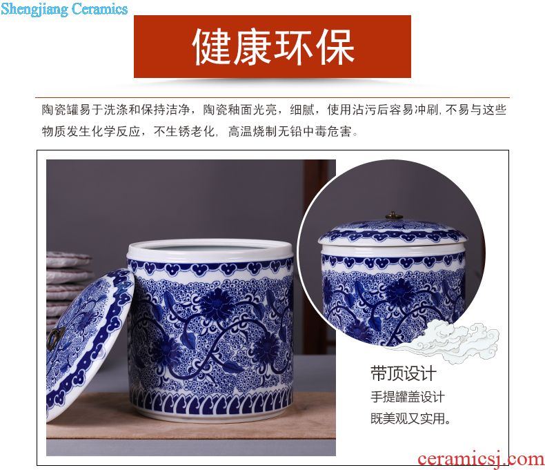 Jingdezhen ceramics pu 'er tea pot tea tea cake box domestic large-sized ceramic tea seal pot