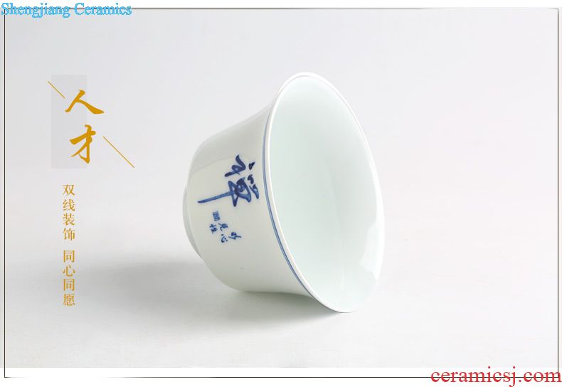 Hand-painted kiln master cup single cup three frequently hall jingdezhen ceramic tea set sample tea cup cup S42163 kung fu