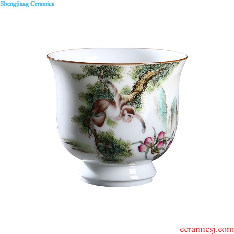Jingdezhen ceramic your kiln azure cracked pot home teapot hand-painted color ink girder pot of tea by hand