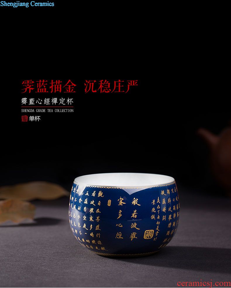 Santa hand-painted ceramic kung fu tea tea maintain five kirin master light hand, jingdezhen blue and white tea