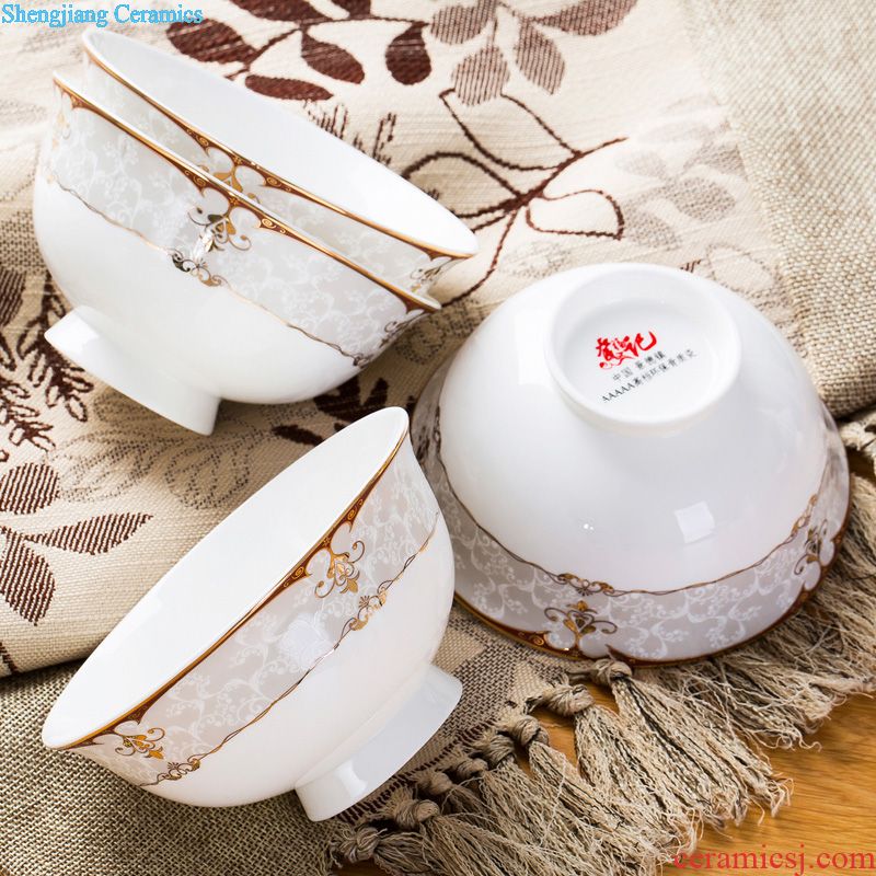 Dishes suit Chinese style household married housewarming gift of jingdezhen ceramic tableware paint ikea bowl dishes combination