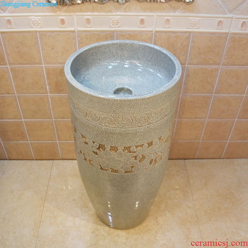 JingYuXuan jingdezhen ceramic lavatory sink basin basin art stage admiralty brown reed field