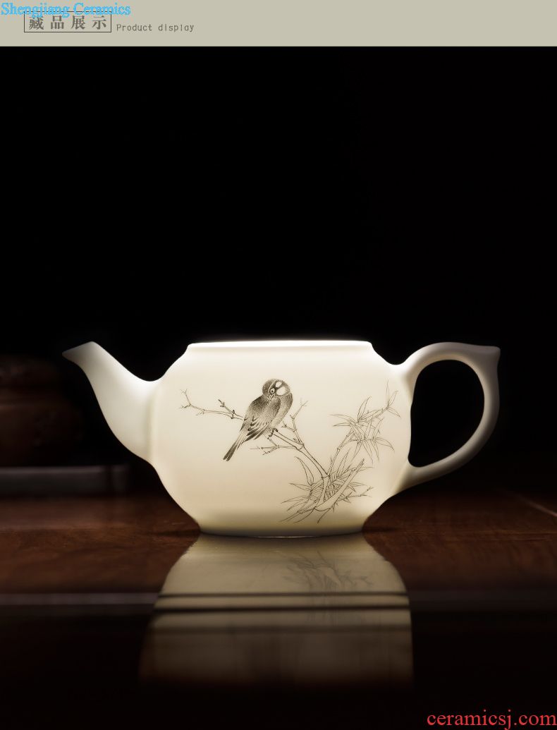 JingJun Jingdezhen ceramics hand-painted pastel wisteria Manual sample tea cup kung fu tea set tea cups