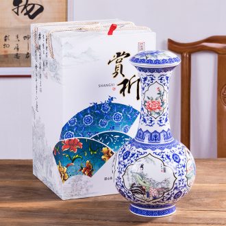 Jingdezhen ceramic bottles 1 catty 2 jins of 3 kg 5 jins of 10 jins of household adornment hip archaize creative sealed jars