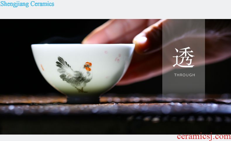 The three frequently small teacup jingdezhen ceramic sample tea cup master cup single cup S42083 hand-painted traditional Chinese god of cup