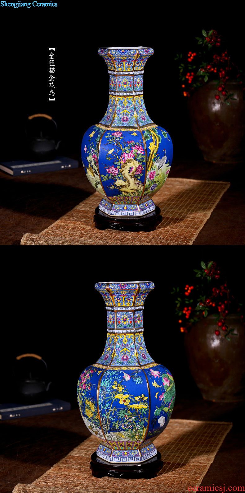 Jingdezhen ceramic porcelain big vase furnishing articles sitting room ground large art vases, flower arranging household act the role ofing is tasted