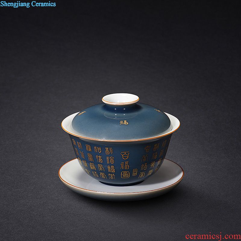 JingJun Jingdezhen ceramic blue all hand sample tea cup Kung fu tea cups master cup personal cup