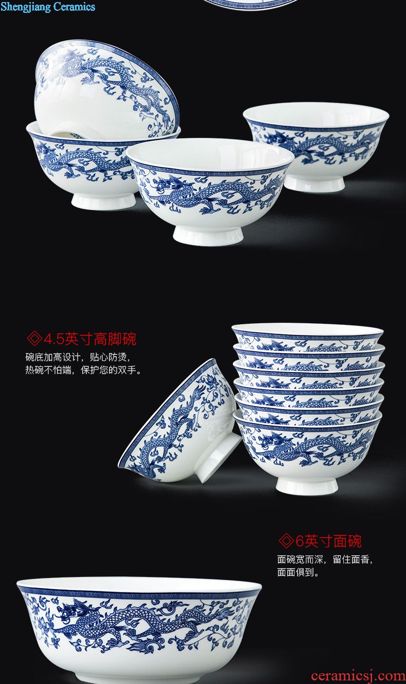 Married kung fu tea set suit wedding Chinese style household contracted jingdezhen ceramic teapot tea tray of a complete set of cups