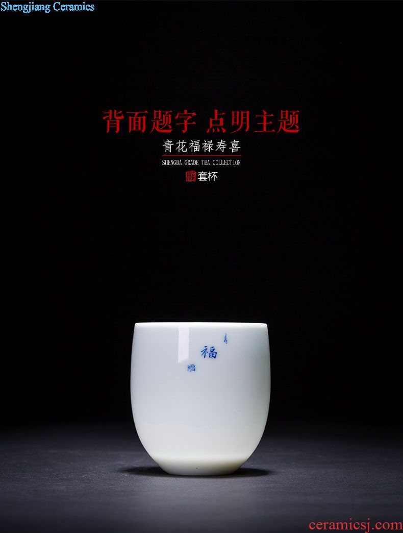 Holy big ceramic kung fu tea master cup new colour character maid hand-painted personal cup jingdezhen tea sample tea cup