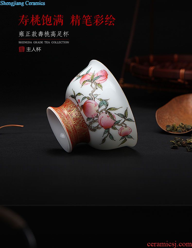 Kung fu master ceramic cups cup hand-painted double phoenix sample tea cup all hand jingdezhen blue and white porcelain cups tea sets