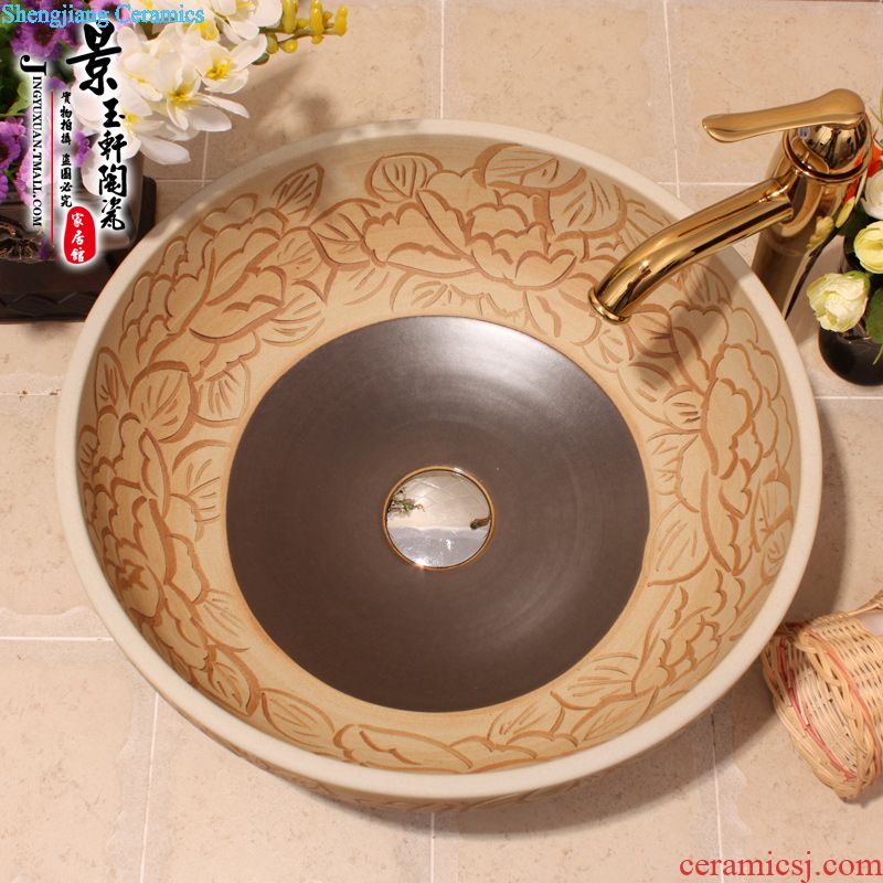 JingYuXuan jingdezhen ceramic art basin basin sinks the sink basin oracle taupe lettering on stage