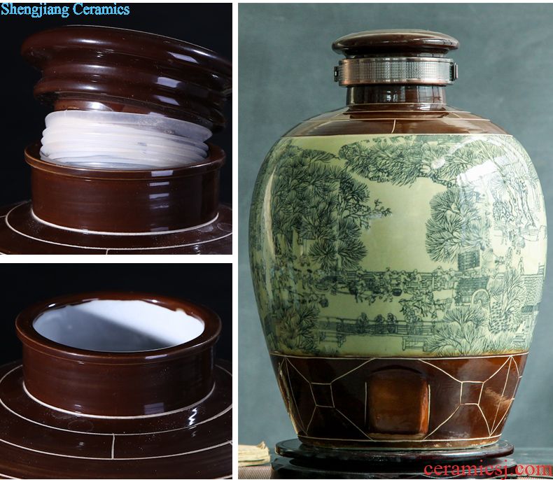 Jingdezhen ceramic tank household kitchen large cylinder barrel can of fish pickles pickled meat tank old courtyard
