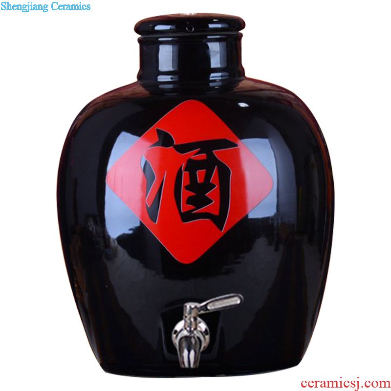 Jingdezhen ceramic jar enzyme altar medicated wine jar dip grape jars with leading 20 jins 30 jins 50 pounds