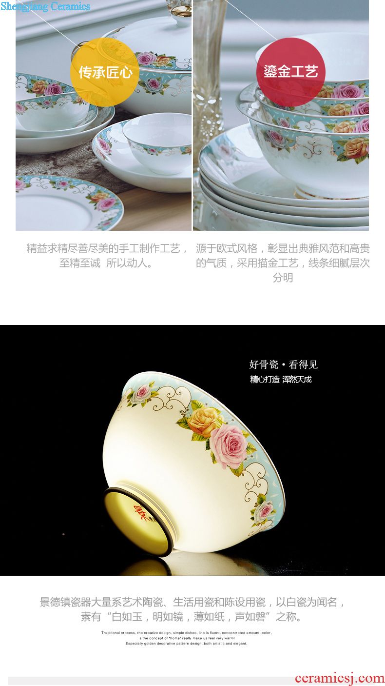 Far industry - jingdezhen high-grade hand-painted tea set Ceramic kung fu of a complete set of tea sets Put the pot of green lotus leaf side