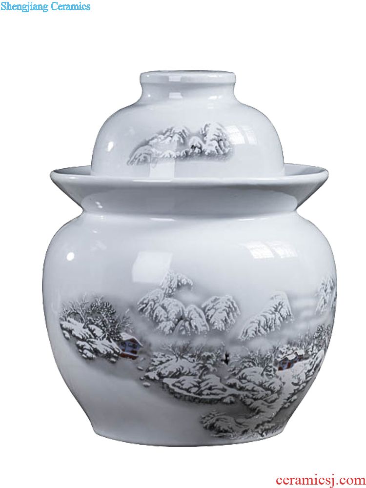 Blue and white ceramic jar bubble wine is 50 kg 50 kg hip 30 jin wine liquor seal cylinder