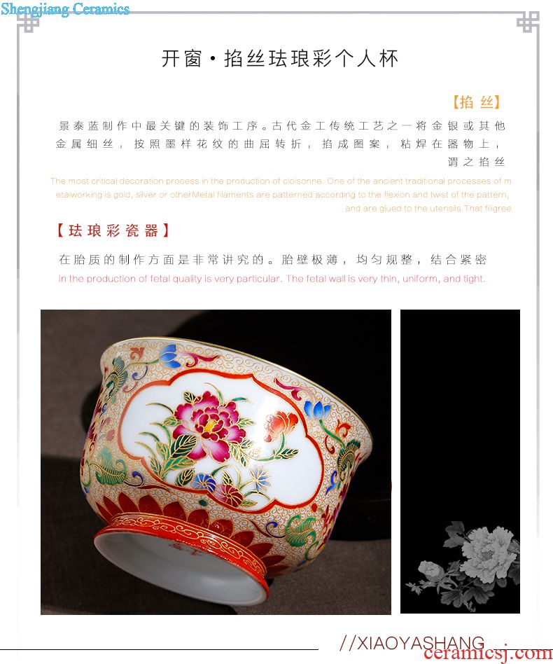 Jingdezhen ceramic tea set manually tureen large cups kung fu tea bowl character the lad figure