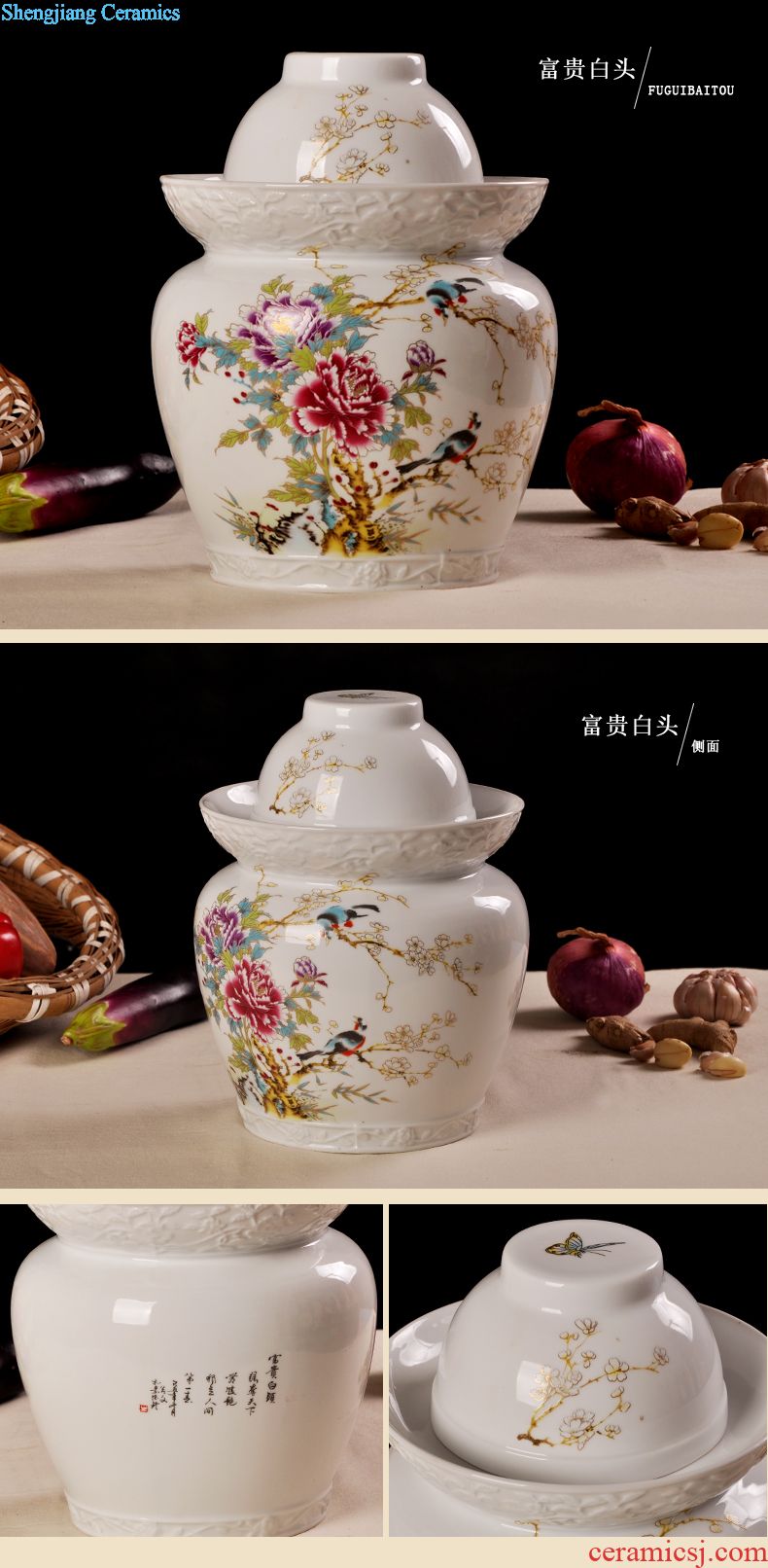 jars Jingdezhen ceramic jar sealed jar of wine it bubble bottle 50 pounds with leading 30 pounds
