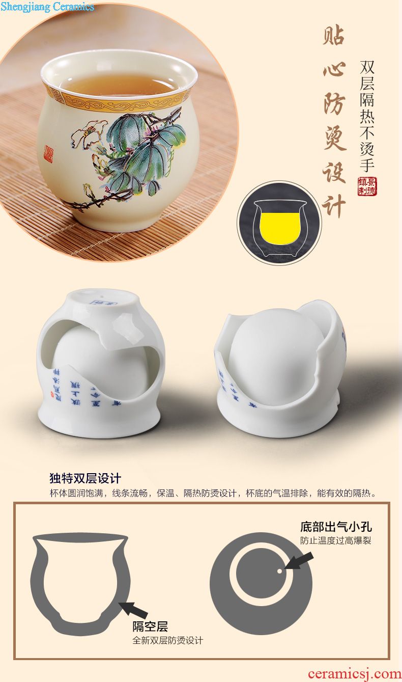 Kung fu tea set jingdezhen ceramic contracted household celadon teapot teacup tea tray portable Japanese trip