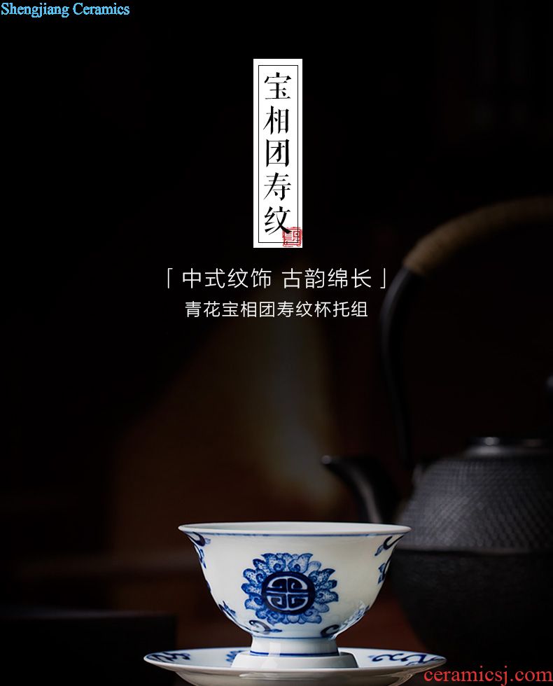 Holy big ceramic all hand sample tea cup hand-painted jingdezhen blue and white best butterfly tattoo master cup kung fu tea cups