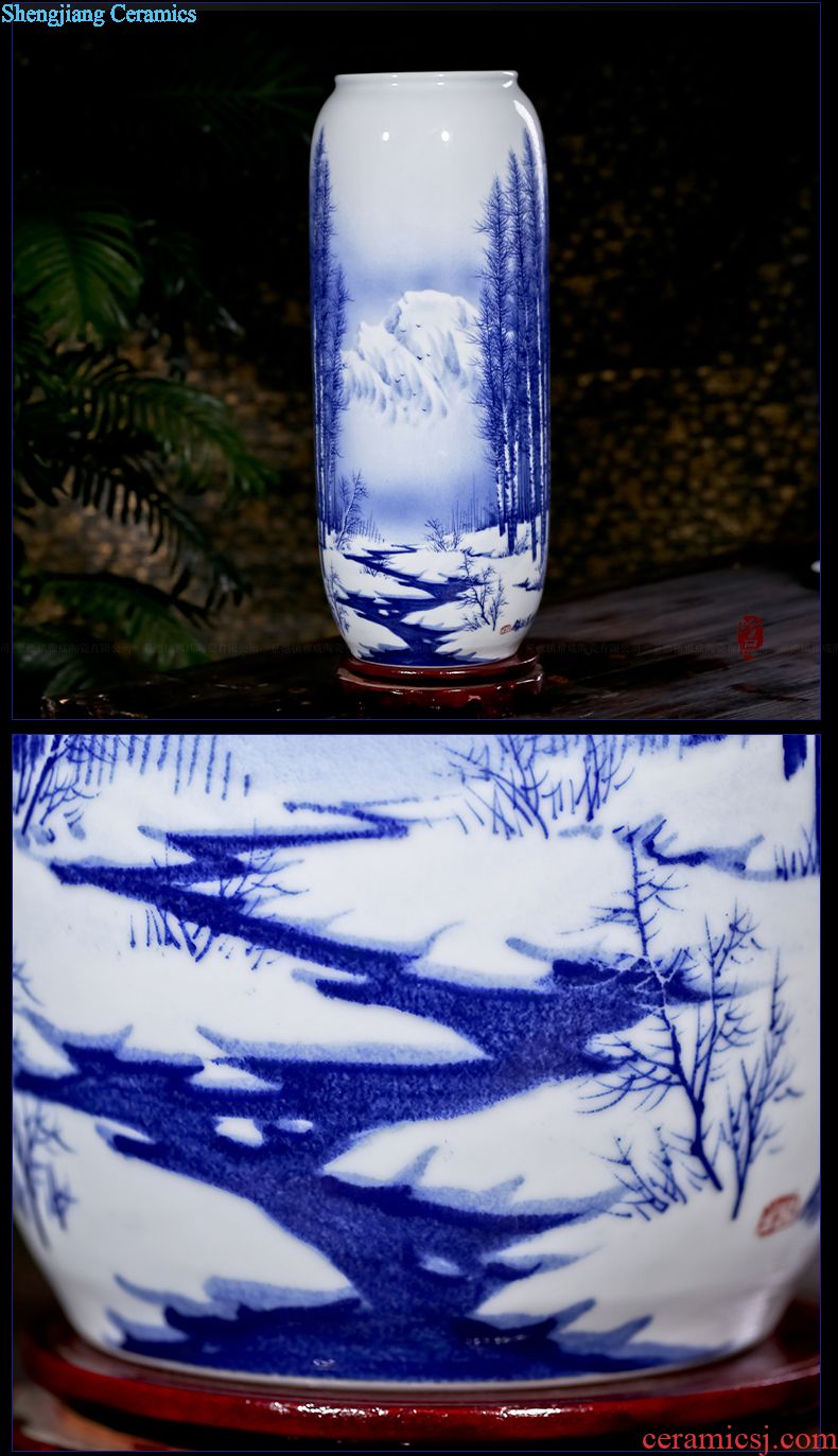 Jingdezhen ceramic household color glaze, the sitting room of large modern fashion vase handicraft furnishing articles