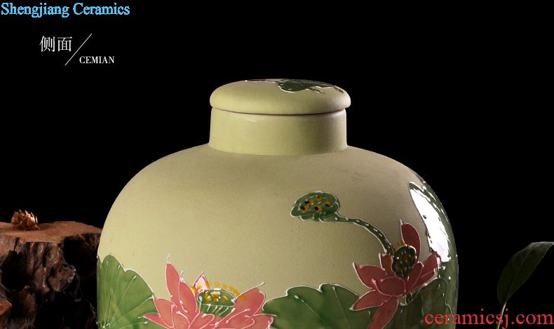 Jingdezhen ceramic bottle 1 catty storing wine collection seal pot liquor bottle can be a gift bottle of household hip flask