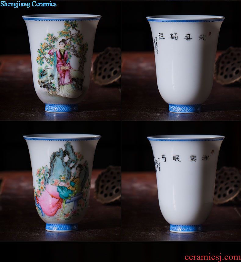 Santa boutique hand-painted color ink kung fu panda sample tea cup jingdezhen ceramics cup tea masters cup to foreigners