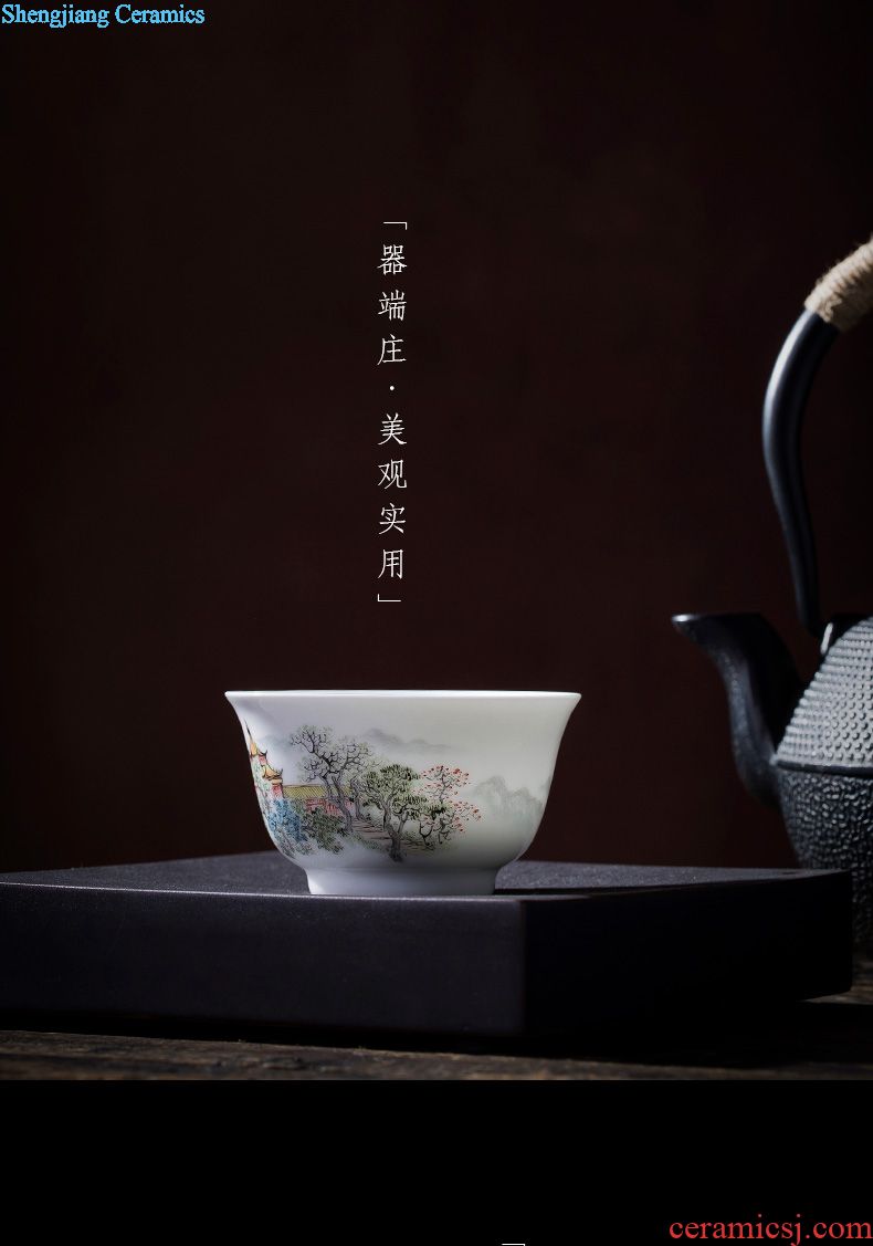 St large ceramic three tureen hand-painted porcelain bound peony medallion chrysanthemum patterns tea cups of jingdezhen tea service