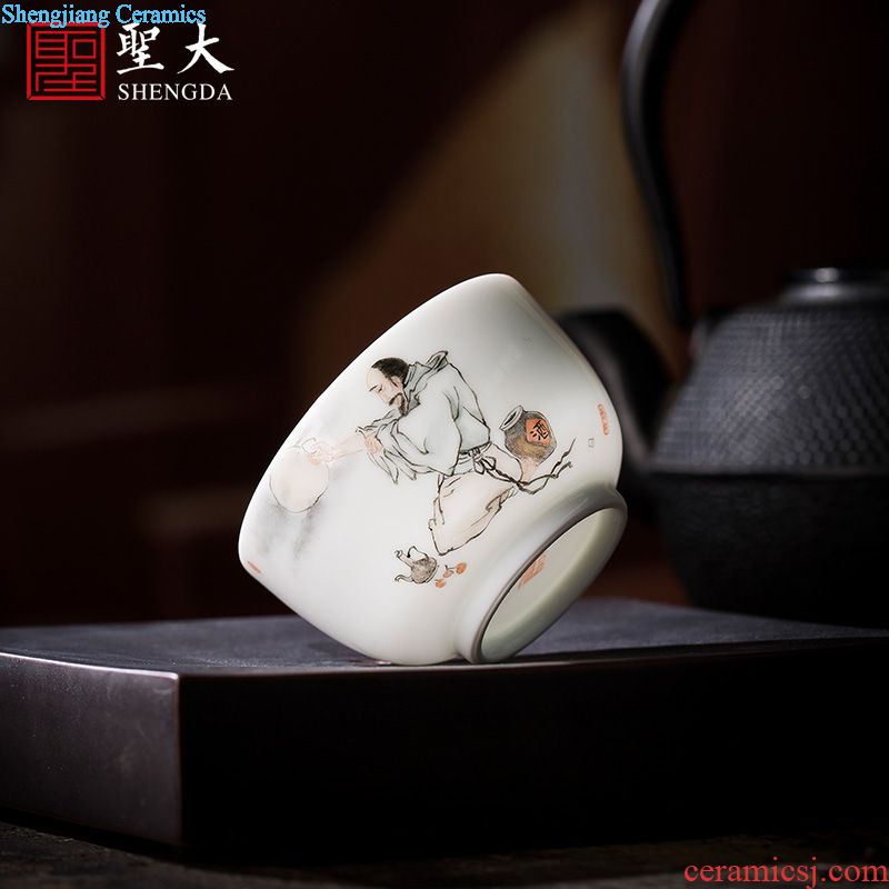 The big cup sample tea cup hand-painted ceramic kung fu cup of jingdezhen blue and white color fragrance fights guest tea masters cup