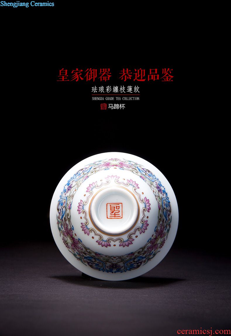 Sample tea cup jingdezhen blue and white dragon and tea set ceramic hand-drawn lines master cup single cup all hand kung fu tea cups