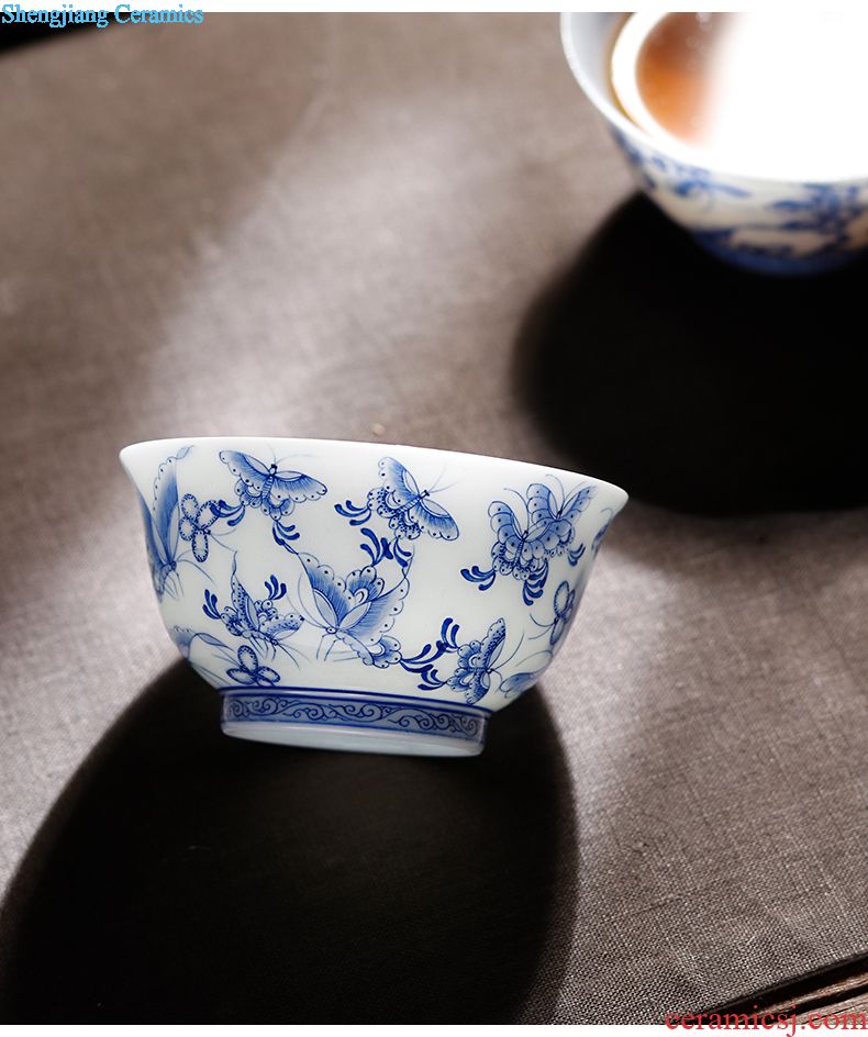 Jingdezhen hand-painted ceramic seal pot caddy powder enamel storage tanks and receives kung fu tea accessories