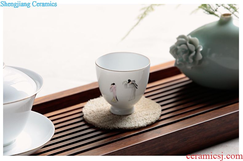 Three frequently ceramic tea set Jingdezhen domestic tea S42098 suits the teapot teacup of a complete set of 6