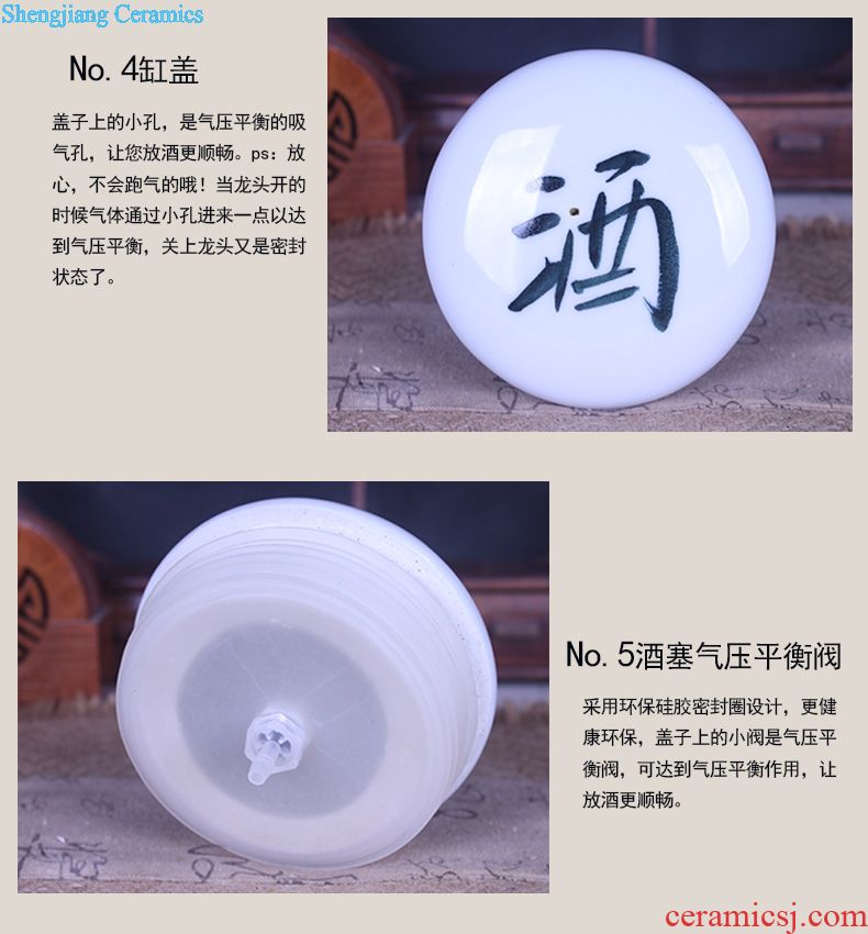 Medicine bottle bubble bottle with tap jingdezhen ceramic jars 10 jins 20 jins 30 kg bottle it sealed cans