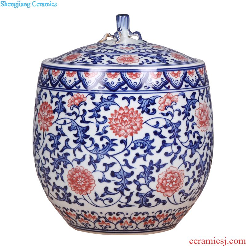 Jingdezhen ceramic POTS of tea pot, box seal storage tank of blue and white porcelain household storage POTS