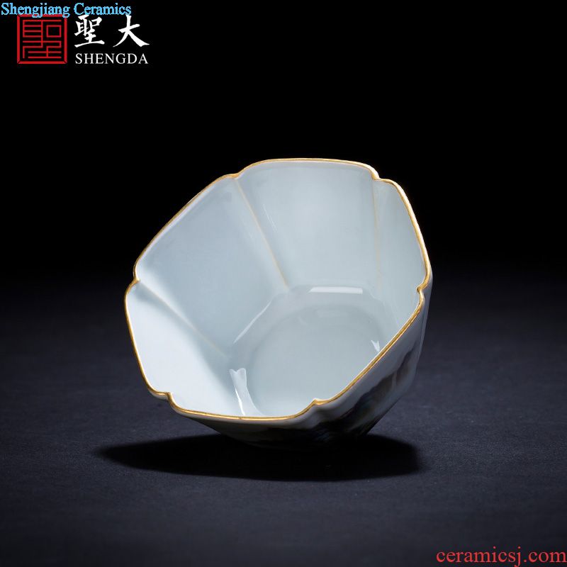 The big ceramic curios Hand draw heavy jingdezhen blue and white one hundred and eight ten cups set cups tea cups